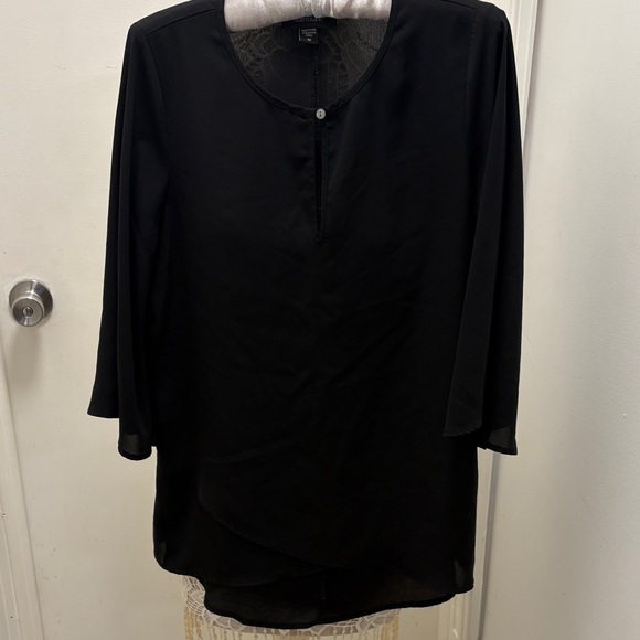 Karen Kane Tops - Karen Kane Black Sheer Blouse Size Medium